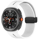 For Samsung Galaxy Watch8 / Watch8 Classic Fold Magnetic Buckle Silicone Watch Band(White Black) - 1