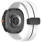 For Samsung Galaxy Watch8 / Watch8 Classic Fold Magnetic Buckle Silicone Watch Band(White Black) - 2
