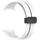 For Samsung Galaxy Watch8 / Watch8 Classic Fold Magnetic Buckle Silicone Watch Band(White Black) - 3
