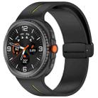 For Samsung Galaxy Watch8 / Watch8 Classic Fold Magnetic Buckle Silicone Watch Band(Black Lime) - 1