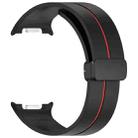 For Samsung Galaxy Watch8 / Watch8 Classic Fold Magnetic Buckle Silicone Watch Band(Black Red) - 3