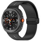For Samsung Galaxy Watch8 / Watch8 Classic Fold Magnetic Buckle Silicone Watch Band(Black White) - 1