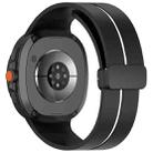 For Samsung Galaxy Watch8 / Watch8 Classic Fold Magnetic Buckle Silicone Watch Band(Black White) - 2