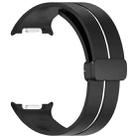 For Samsung Galaxy Watch8 / Watch8 Classic Fold Magnetic Buckle Silicone Watch Band(Black White) - 3