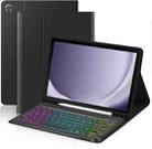 For iPad Air 11 2024 Backlit Colorful Bluetooth Keyboard Protective Leather Case(Premium Black) - 1