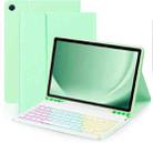 For iPad Air 11 2024 Backlit Colorful Bluetooth Keyboard Protective Leather Case(Tender Green) - 1
