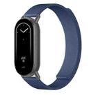 For Xiaomi Smart Band 10 / 9 / 8 Lychee Texture Soft Magnetic Silicone Watch Strap(Dark Blue) - 1