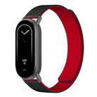 For Xiaomi Smart Band 10 / 9 / 8 Lychee Texture Soft Magnetic Silicone Watch Strap(Black Red) - 1