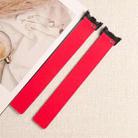 For Xiaomi Smart Band 10 / 9 / 8 Lychee Texture Soft Magnetic Silicone Watch Strap(Black Red) - 3