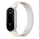 For Xiaomi Smart Band 10 / 9 / 8 Lychee Texture Soft Magnetic Silicone Watch Strap(Milk Tea White) - 1