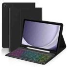 For Samsung Galaxy Tab A9+ Magnetic Gradient Keyboard Silicone Full Cover Leather Case(Premium Black) - 1