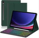 For Samsung Galaxy Tab A9+ Magnetic Detachable 3-Color Gradient Backlit Keyboard Tablet Case(Dark Night Green) - 1