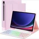 For Samsung Galaxy Tab A9+ Magnetic Detachable 3-Color Gradient Backlit Keyboard Tablet Case(Cherry Blossom Pink) - 1