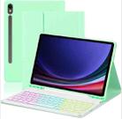 For Samsung Galaxy Tab A9+ Magnetic Detachable 3-Color Gradient Backlit Keyboard Tablet Case(Tender Green) - 1