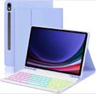 For Samsung Galaxy Tab A9+ Magnetic Detachable 3-Color Gradient Backlit Keyboard Tablet Case(Lavender) - 1