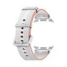 For Samsung Galaxy Watch8 / Watch8 Classic Steel Buckle Striped Elastic Nylon Watch Band(White) - 1