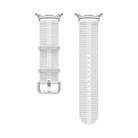 For Samsung Galaxy Watch8 / Watch8 Classic Steel Buckle Striped Elastic Nylon Watch Band(White) - 2