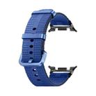 For Samsung Galaxy Watch8 / Watch8 Classic Steel Buckle Striped Elastic Nylon Watch Band(Navy) - 1