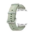 For Samsung Galaxy Watch8 / Watch8 Classic Steel Buckle Striped Elastic Nylon Watch Band(Gray Green) - 1