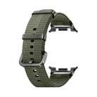 For Samsung Galaxy Watch8 / Watch8 Classic Steel Buckle Striped Elastic Nylon Watch Band(Army Green) - 1