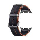 For Samsung Galaxy Watch8 / Watch8 Classic Steel Buckle Striped Elastic Nylon Watch Band(Dark Gray) - 1
