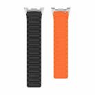 For Samsung Galaxy Watch8 / Watch8 Classic I-shaped Magnetic Silicone Watch Band(Black Orange) - 3