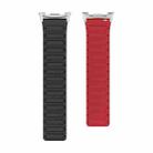 For Samsung Galaxy Watch8 / Watch8 Classic I-shaped Magnetic Silicone Watch Band(Black Red) - 3
