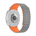 For Samsung Galaxy Watch8 / Watch8 Classic I-shaped Magnetic Silicone Watch Band(Gray Orange) - 2