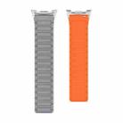 For Samsung Galaxy Watch8 / Watch8 Classic I-shaped Magnetic Silicone Watch Band(Gray Orange) - 3