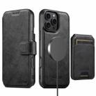 For iPhone 13 Pro Suteni Q05S2 3-in-1 Detachable Vertical Flip Wallet MagSafe Leather Phone Case(Black) - 2