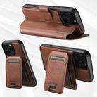 For iPhone 12 Pro Max Suteni Q05S2 3-in-1 Detachable Vertical Flip Wallet MagSafe Leather Phone Case(Brown) - 3