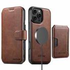For iPhone 15 Pro Suteni Q05S3 3-in-1 Detachable Vertical Flip Wallet MagSafe Leather Phone Case(Brown) - 2