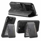 For iPhone 12 Pro Max Suteni Q05S3 3-in-1 Detachable Vertical Flip Wallet MagSafe Leather Phone Case(Black) - 3