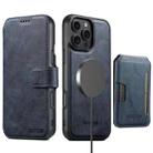 For iPhone 12 Pro Max Suteni Q05S3 3-in-1 Detachable Vertical Flip Wallet MagSafe Leather Phone Case(Blue) - 2