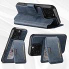 For iPhone 12 Pro Max Suteni Q05S3 3-in-1 Detachable Vertical Flip Wallet MagSafe Leather Phone Case(Blue) - 3