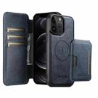 For iPhone 12 Pro Suteni Q05S3 3-in-1 Detachable Vertical Flip Wallet MagSafe Leather Phone Case(Blue) - 1