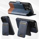 For iPhone 16 Plus Suteni Q06S2 3-in-1 Detachable Vertical Flip Wallet MagSafe Splicing Leather Phone Case(Blue) - 3
