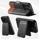 For iPhone 13 Pro Suteni Q06S2 3-in-1 Detachable Vertical Flip Wallet MagSafe Splicing Leather Phone Case(Black) - 3