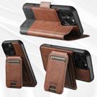 For iPhone 13 Pro Suteni Q06S2 3-in-1 Detachable Vertical Flip Wallet MagSafe Splicing Leather Phone Case(Brown) - 3
