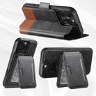 For iPhone 13 Pro Suteni Q06S3 3-in-1 Splicing Detachable Vertical Flip Wallet MagSafe Leather Phone Case(Black) - 3
