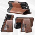 For iPhone 12 Pro Max Suteni Q06S3 3-in-1 Splicing Detachable Vertical Flip Wallet MagSafe Leather Phone Case(Brown) - 3