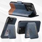 For iPhone 12 Pro Max Suteni Q06S3 3-in-1 Splicing Detachable Vertical Flip Wallet MagSafe Leather Phone Case(Blue) - 3