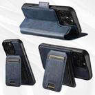 For iPhone 13 Pro Suteni Q07S2 3-in-1 Detachable Vertical Flip Wallet MagSafe Splicing Leather Phone Case(Blue) - 3