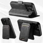 For iPhone 12 Pro Max Suteni Q07S2 3-in-1 Detachable Vertical Flip Wallet MagSafe Splicing Leather Phone Case(Black) - 3
