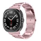 For Samsung Galaxy Watch Ultra 47mm / Ultra 2025 Three Beads Stainless Steel Watch Band(Rose Pink) - 1