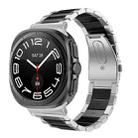 For Samsung Galaxy Watch Ultra 47mm / Ultra 2025 Three Beads Stainless Steel Watch Band(Silver Black) - 1