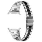 For Samsung Galaxy Watch Ultra 47mm / Ultra 2025 Three Beads Slim Stainless Steel Watch Band(Silver Black) - 2