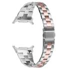 For Samsung Galaxy Watch Ultra 47mm / Ultra 2025 Three Beads Slim Stainless Steel Watch Band(Silver Pink Gold) - 2