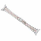 For Samsung Galaxy Watch Ultra 47mm / Ultra 2025 Three Beads Slim Stainless Steel Watch Band(Silver Pink Gold) - 3