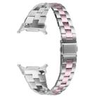 For Samsung Galaxy Watch Ultra 47mm / Ultra 2025 Three Beads Slim Stainless Steel Watch Band(Silver Rose Pink) - 2